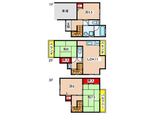 嵯峨天龍寺瀬戸川町14-17貸家の物件間取画像